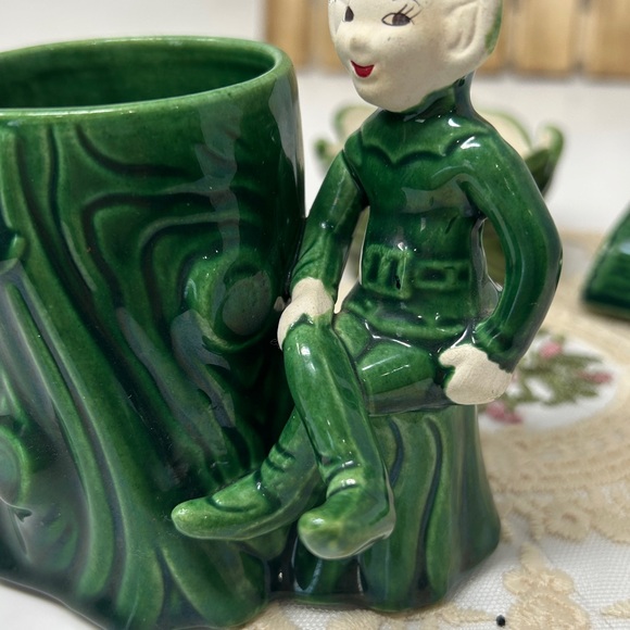 Treasure Craft Green Pixie Elf Tree Stump Cigarette holder with Ash Tray - Picture 10 of 14